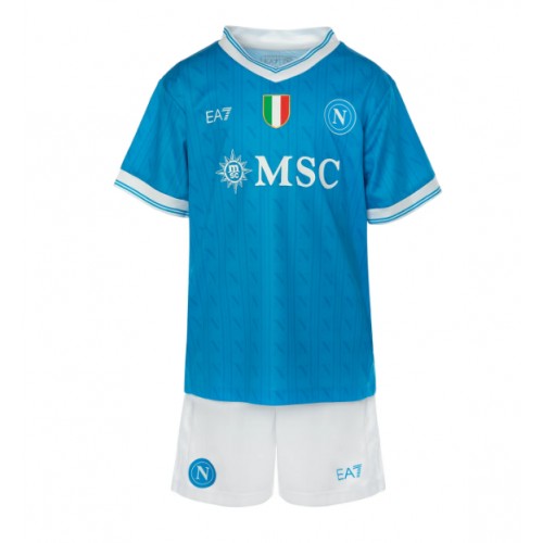 Stroje piłkarskie SSC Napoli Koszulka Podstawowej dla dzieci 2025-26 Krótki Rękaw (+ szorty)